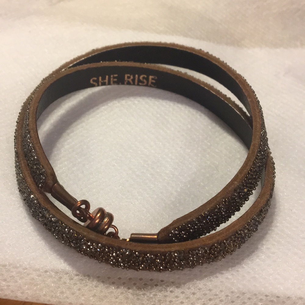 She-Rise double wrap leather bracelet